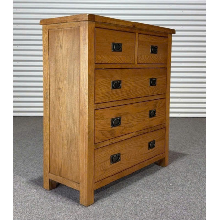 PPS Oak3 : Tủ Gỗ Sồi 3+2 Ngăn Kéo Đứng